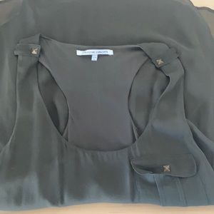 Olive Green Silk Racerback Tank